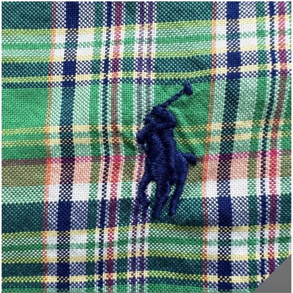 RALPH LAUREN Green Plaid Long Sleeve Oxford Cotton Button Down Mens Size XXL 2XL - Picture 1 of 6